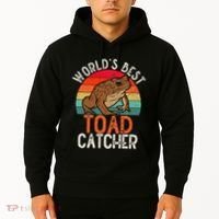 Worlds Best Toad Catcher Funny Amphibian Toad Hoodie thumb 2
