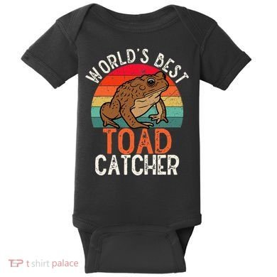 Worlds Best Toad Catcher Funny Amphibian Toad Baby Bodysuit