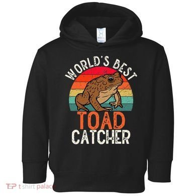 Worlds Best Toad Catcher Funny Amphibian Toad Toddler Hoodie