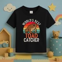 Worlds Best Toad Catcher Funny Amphibian Toad Toddler T-Shirt thumb 3