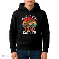 Worlds Best Toad Catcher Funny Amphibian Toad Kids Hoodie thumb 4