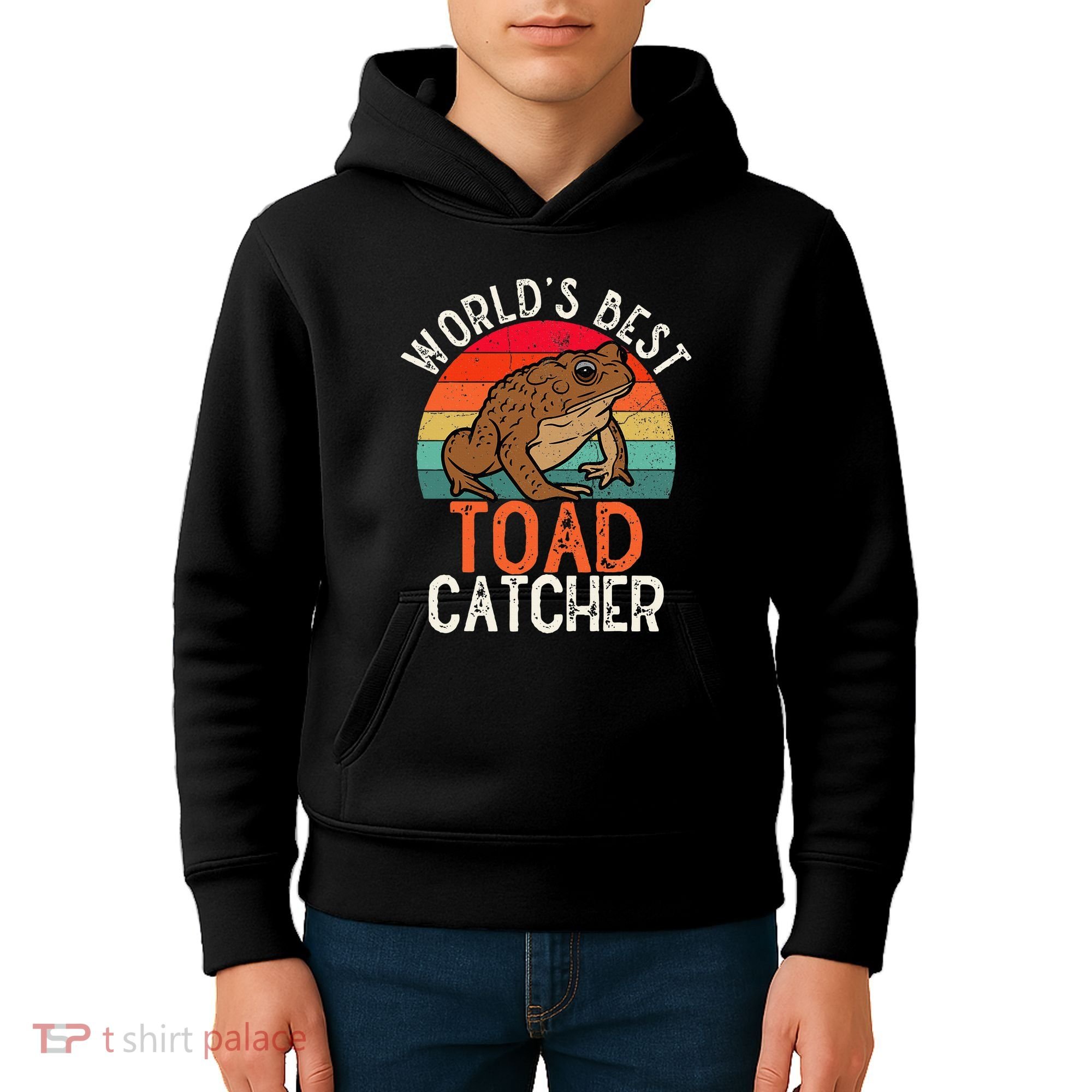 Worlds Best Toad Catcher Funny Amphibian Toad Kids Hoodie