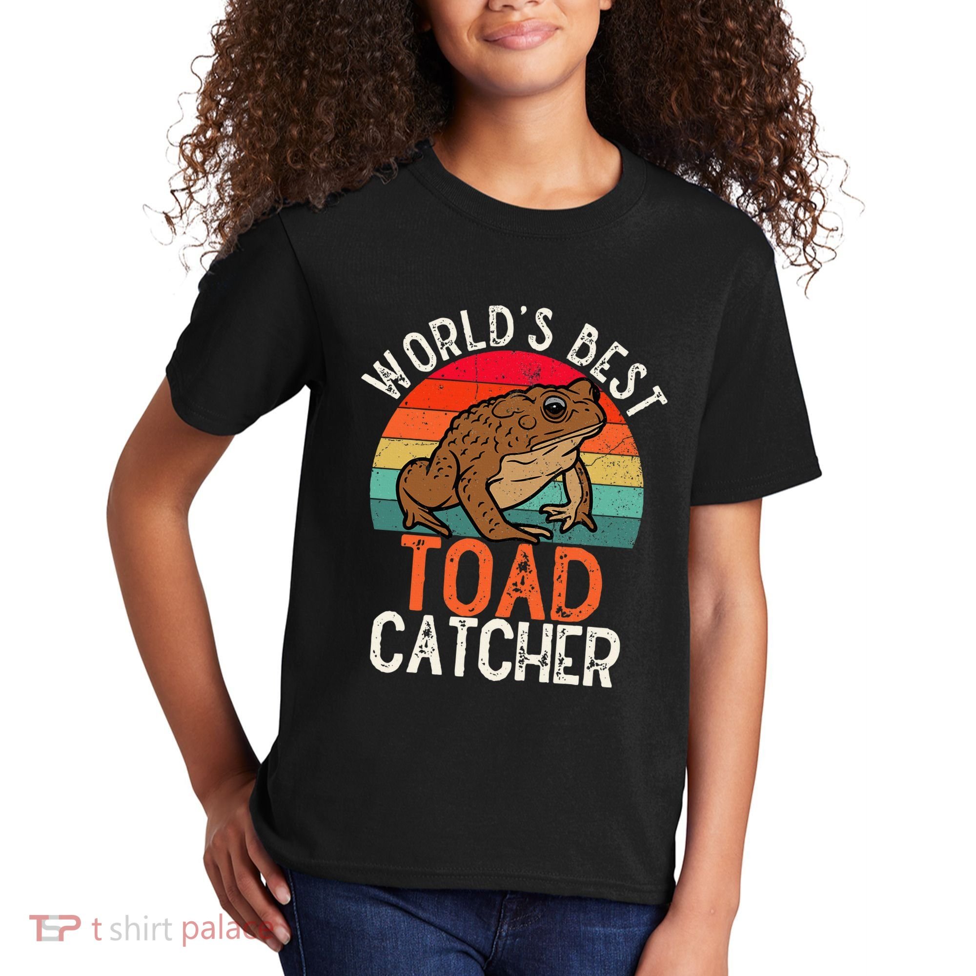 Worlds Best Toad Catcher Funny Amphibian Toad Kids T-Shirt