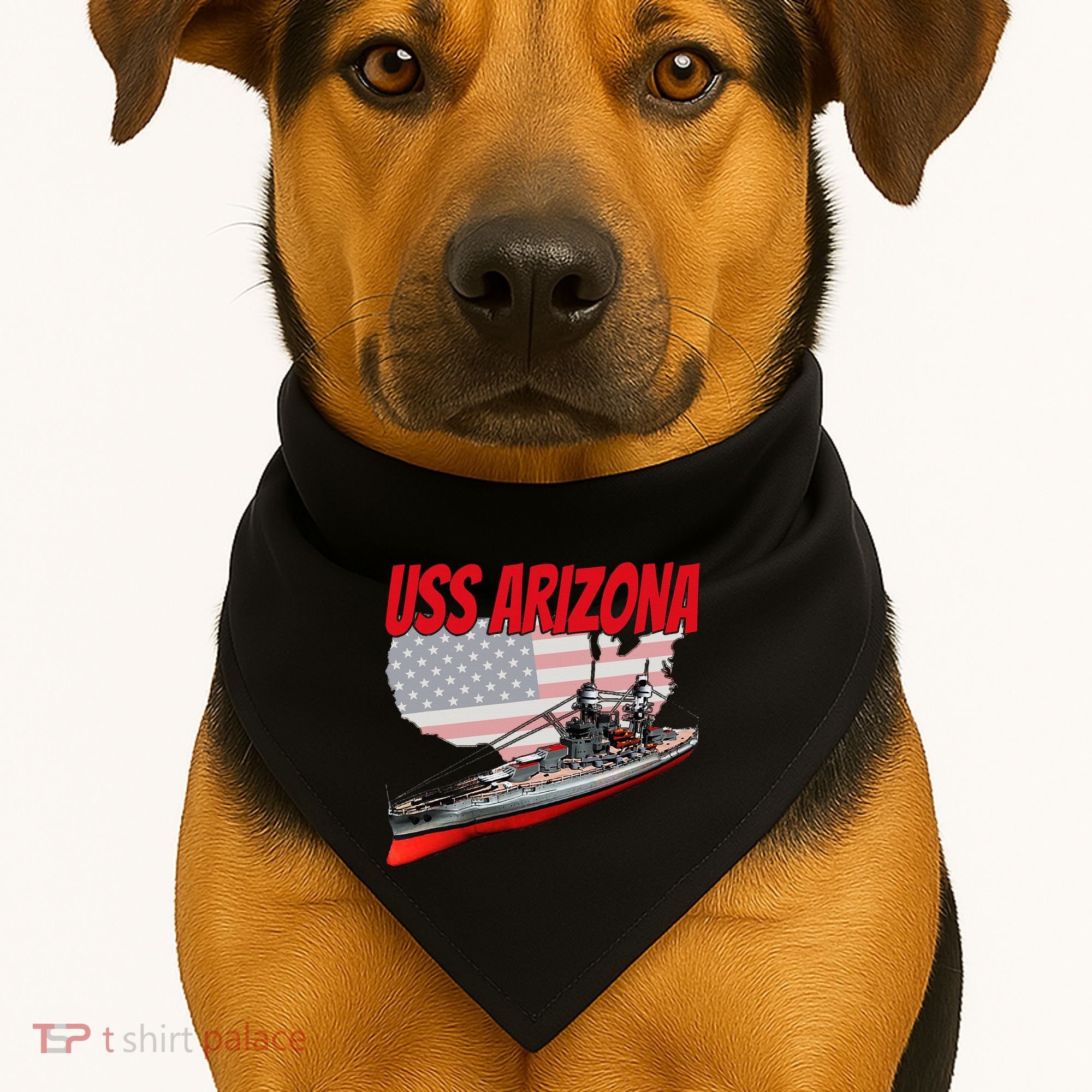 Ww2 Battleship Uss Arizona Bb 39 World War 2 Ship Model USA-Made Doggie Bandana