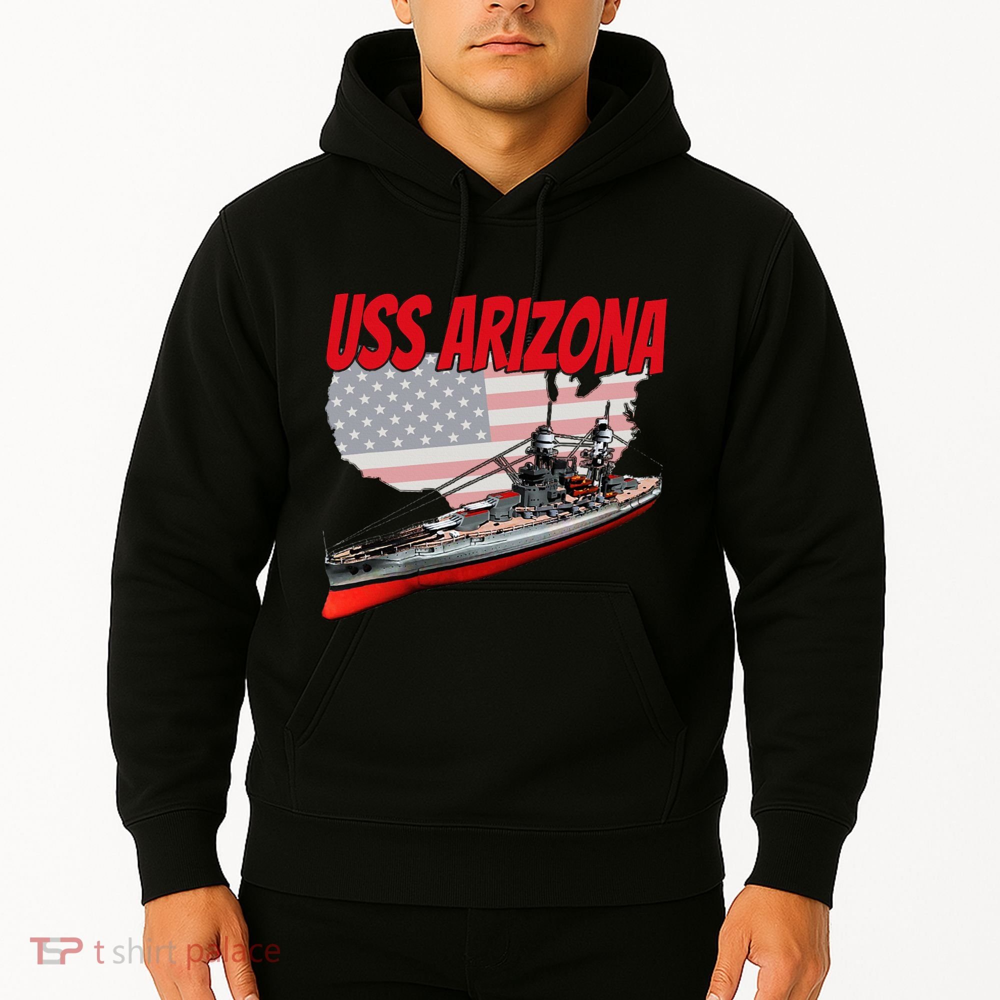 Ww2 Battleship Uss Arizona Bb 39 World War 2 Ship Model Hoodie