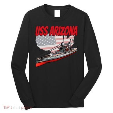 Ww2 Battleship Uss Arizona Bb 39 World War 2 Ship Model Long Sleeve Shirt
