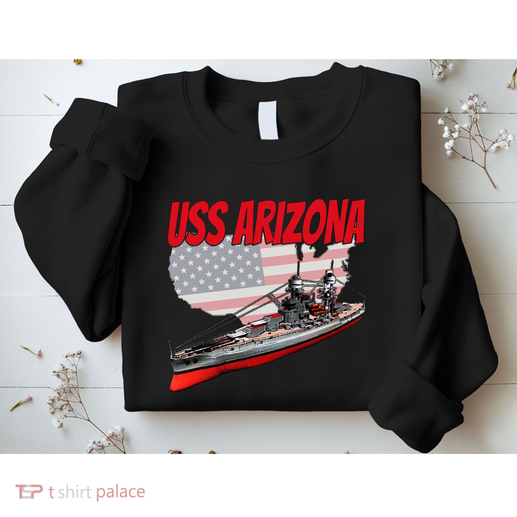 Ww2 Battleship Uss Arizona Bb 39 World War 2 Ship Model Sweatshirt