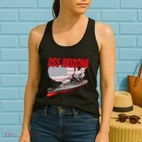 Ww2 Battleship Uss Arizona Bb 39 World War 2 Ship Model Women's Tank Top thumb 2