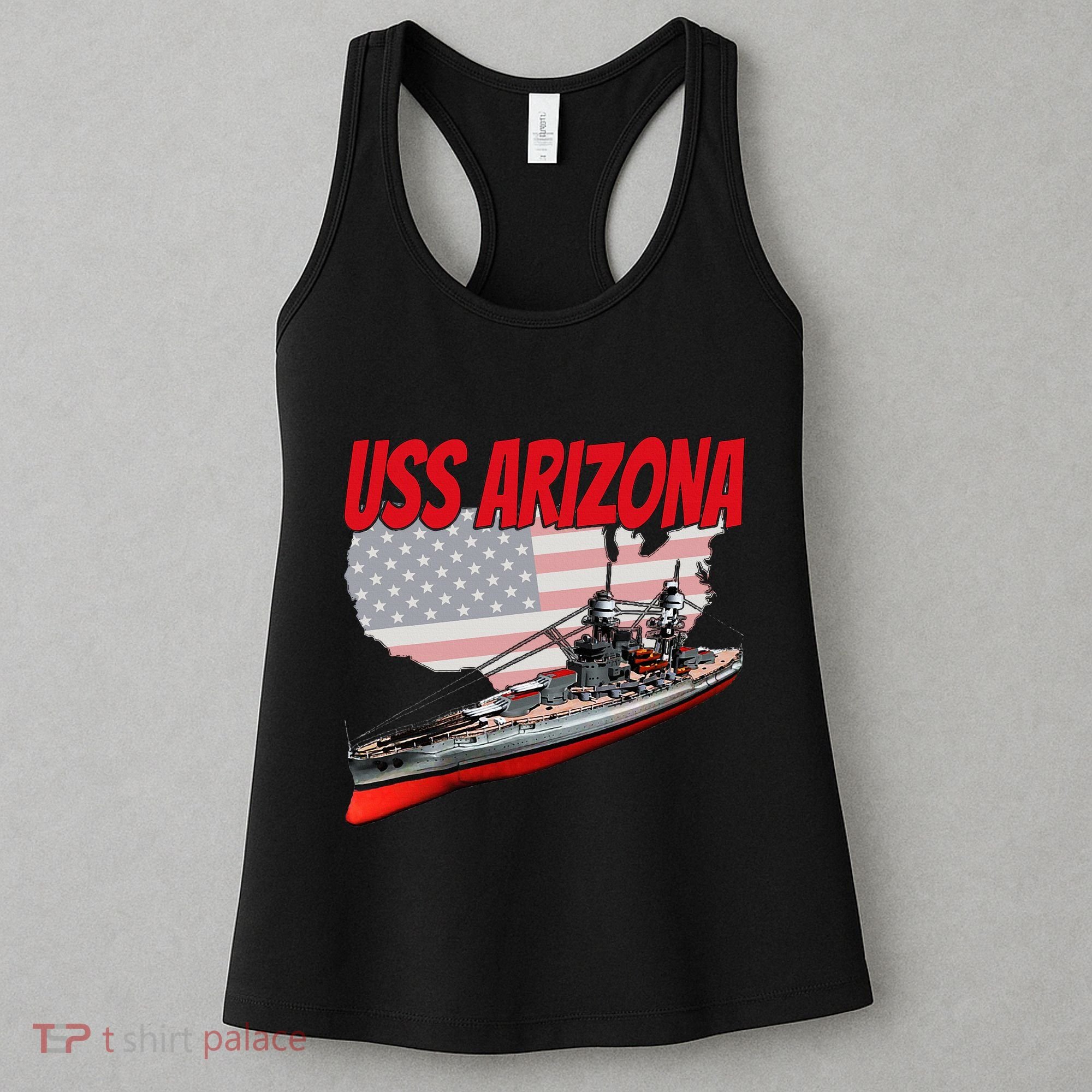 Ww2 Battleship Uss Arizona Bb 39 World War 2 Ship Model Women's Tank Top