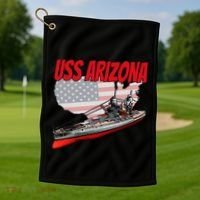 Ww2 Battleship Uss Arizona Bb 39 World War 2 Ship Model Golf Towel thumb 1