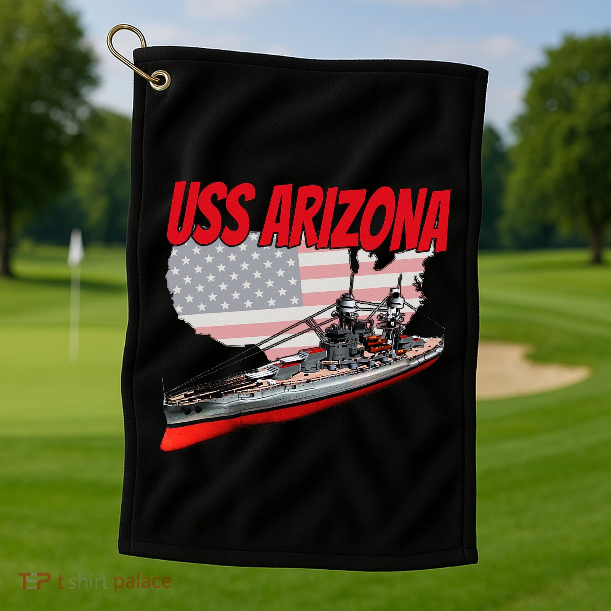 Ww2 Battleship Uss Arizona Bb 39 World War 2 Ship Model Golf Towel