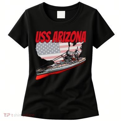 Ww2 Battleship Uss Arizona Bb 39 World War 2 Ship Model Women's T-Shirt