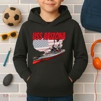 Ww2 Battleship Uss Arizona Bb 39 World War 2 Ship Model Kids Hoodie thumb 2