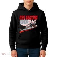 Ww2 Battleship Uss Arizona Bb 39 World War 2 Ship Model Kids Hoodie thumb 4