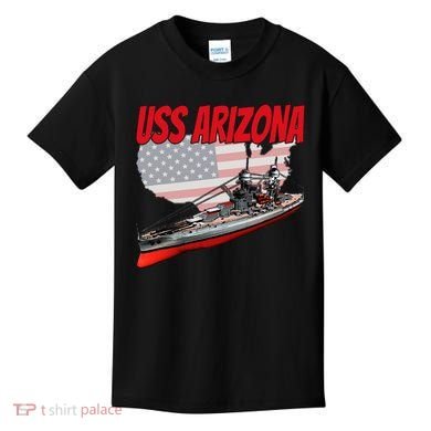 Ww2 Battleship Uss Arizona Bb 39 World War 2 Ship Model Kids T-Shirt