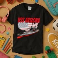 Ww2 Battleship Uss Arizona Bb 39 World War 2 Ship Model Kids T-Shirt thumb 3