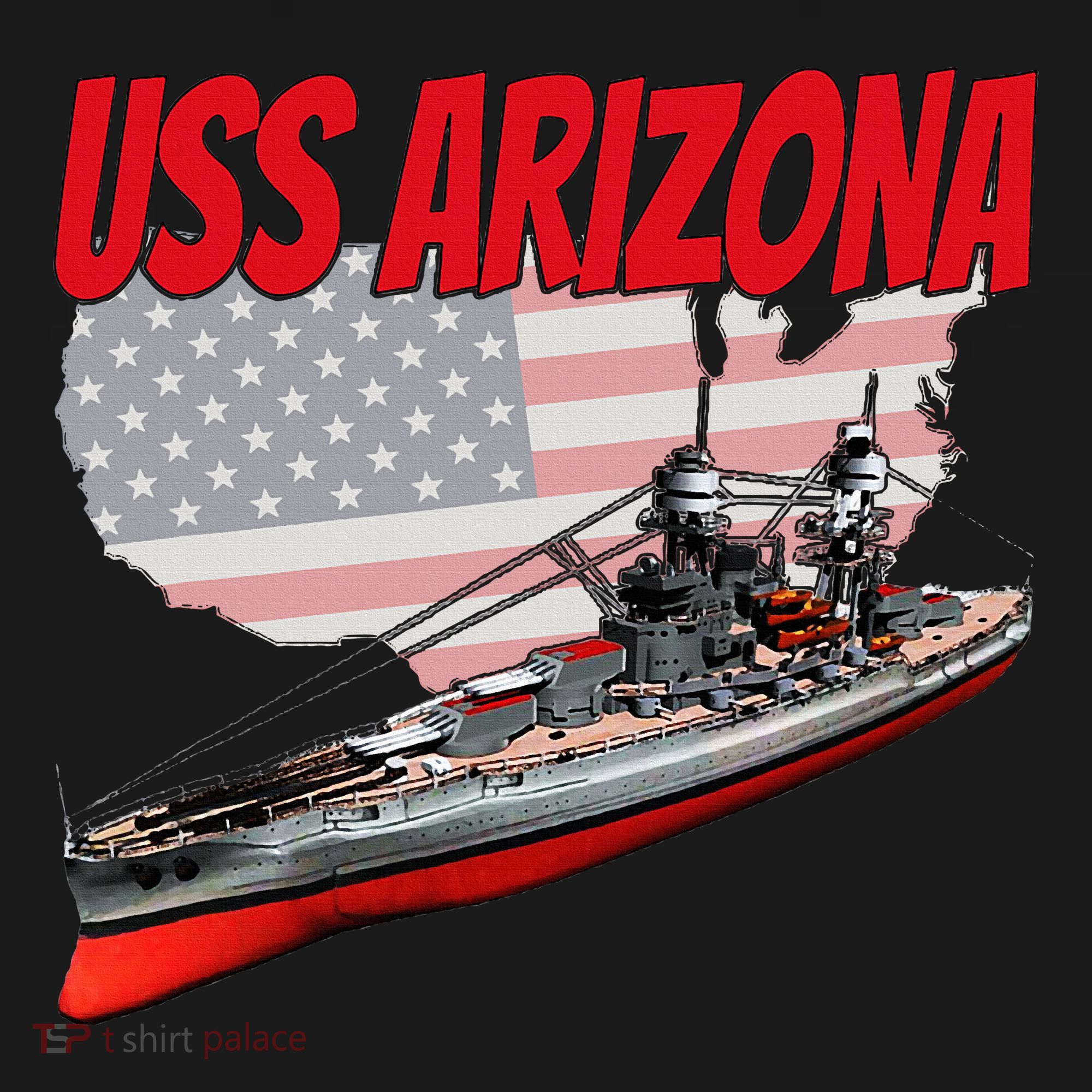 Ww2 Battleship Uss Arizona Bb 39 World War 2 Ship Model Kids T-Shirt