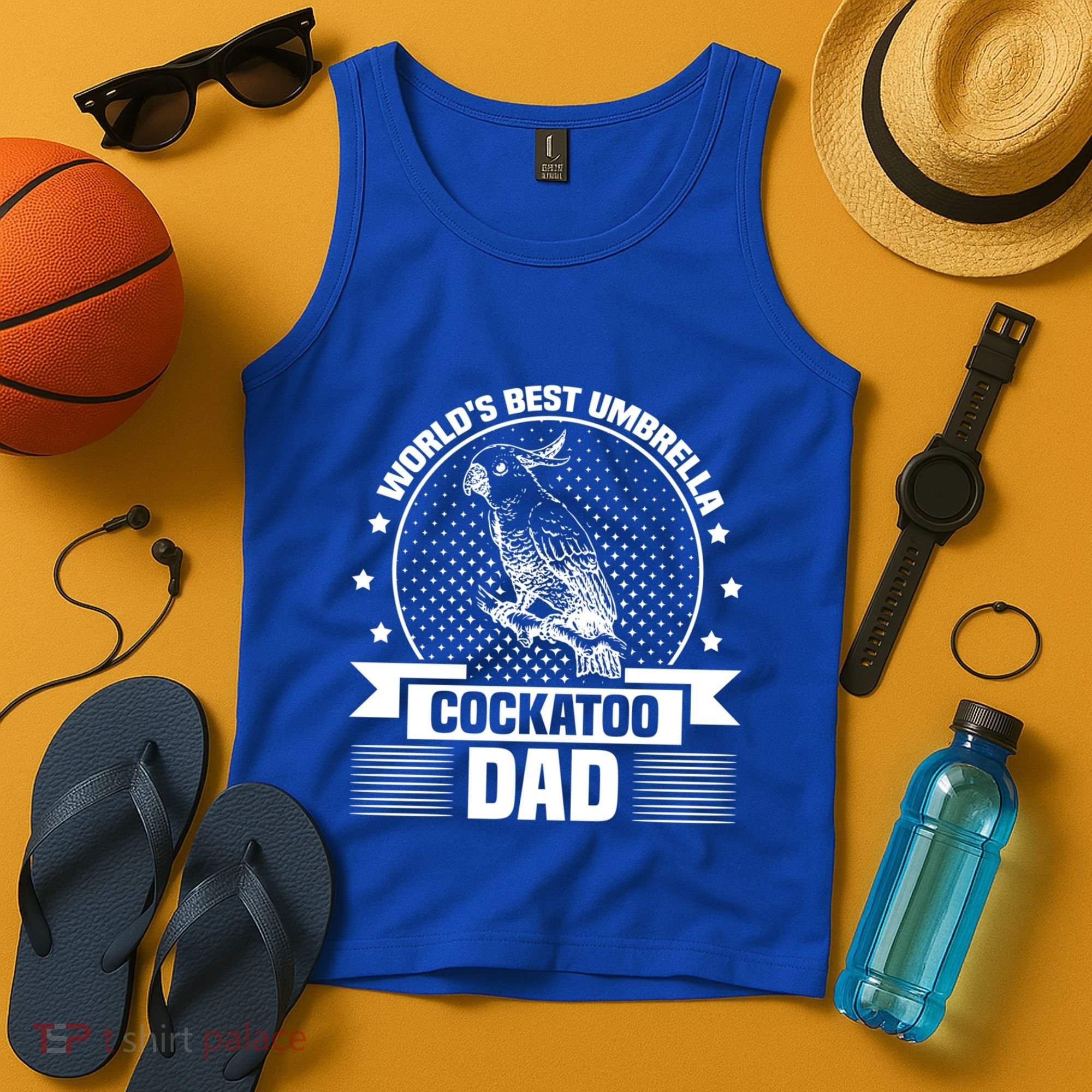 WorldS Best Umbrella Cockatoo Dad Bird Lover Fathers Day Gift Tank Top