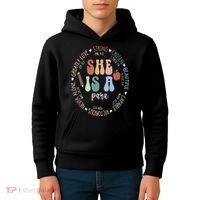 Women Bible Verse Christian Para God Says Back To School Kids Hoodie thumb 4