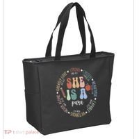 Women Bible Verse Christian Para God Says Back To School Tote Bag thumb 2