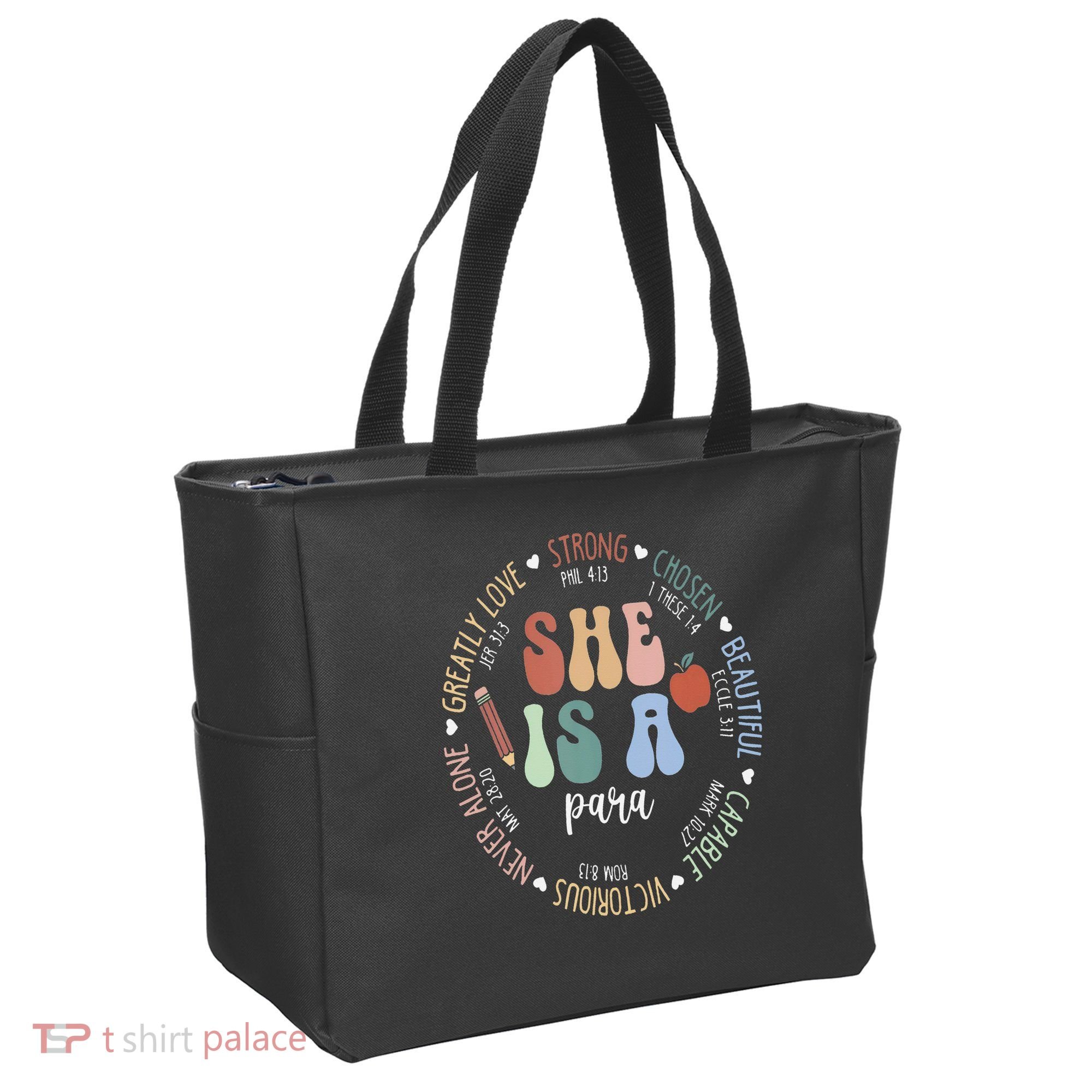 Women Bible Verse Christian Para God Says Back To School Tote Bag