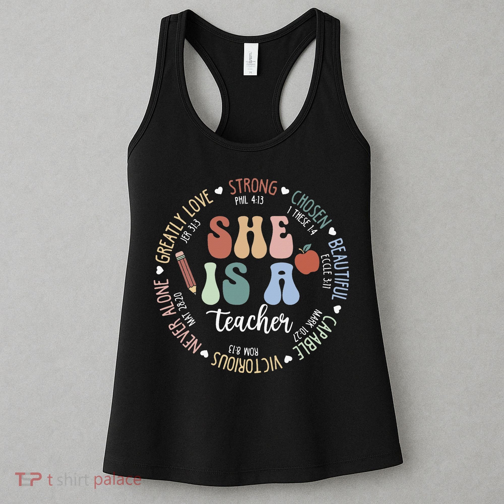 Women Bible Verse Christian Teacher God Says Back To School Women's Tank Top