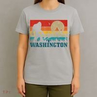 Washington Bigfoot Vintage Mountains Hiking Hunter T-Shirt thumb 4