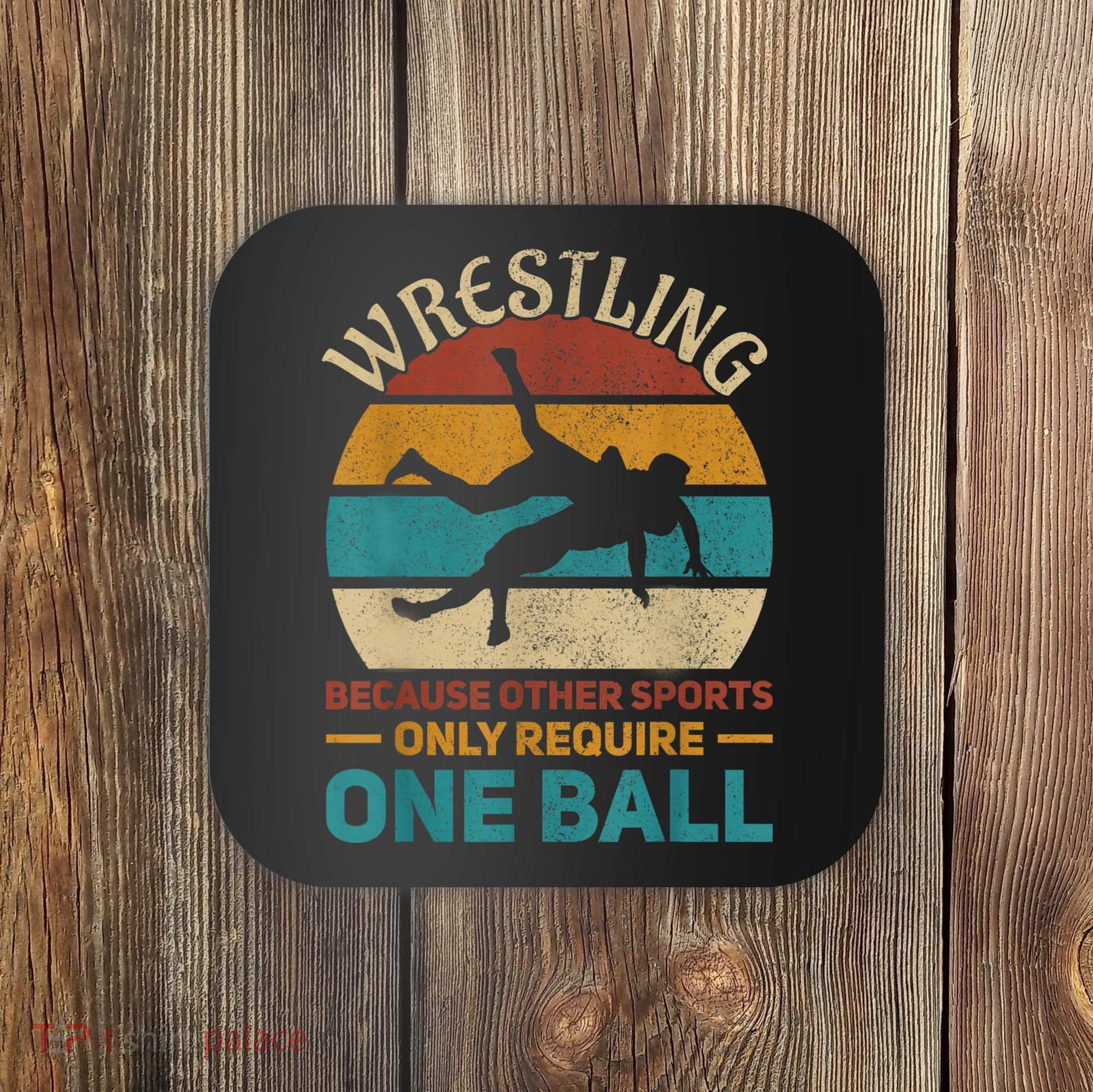 Wrestling Boy Wrestle Retro Wrestler Funny Wrestling Coaster