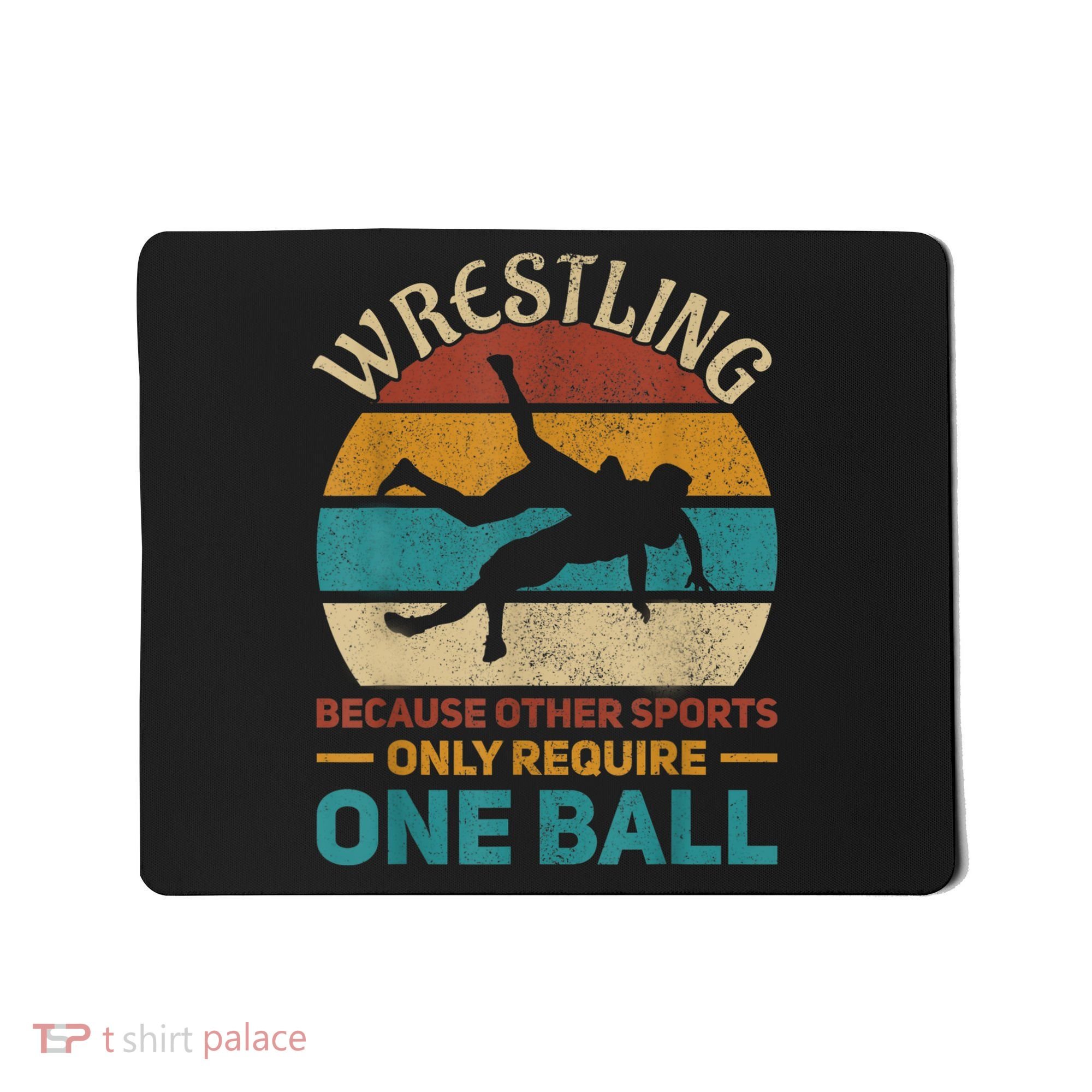 Wrestling Boy Wrestle Retro Wrestler Funny Wrestling Mousepad