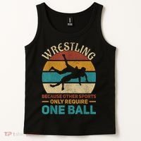 Wrestling Boy Wrestle Retro Wrestler Funny Wrestling Tank Top thumb 2