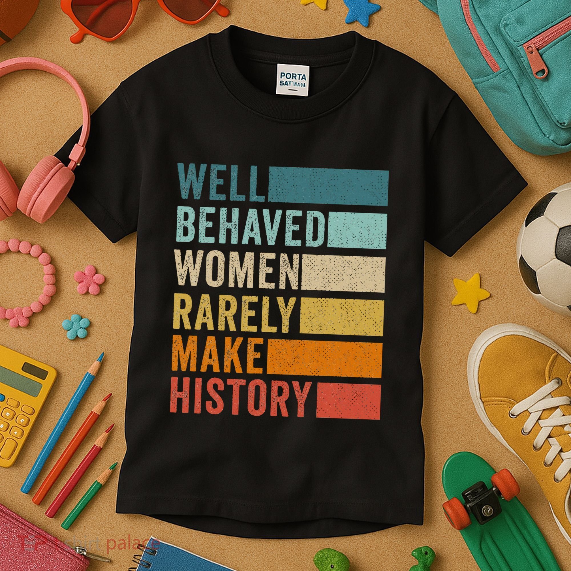 Well Behaved Women Rarely Make History Kids T-Shirt