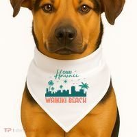 Waikiki Beach USA-Made Doggie Bandana thumb 1
