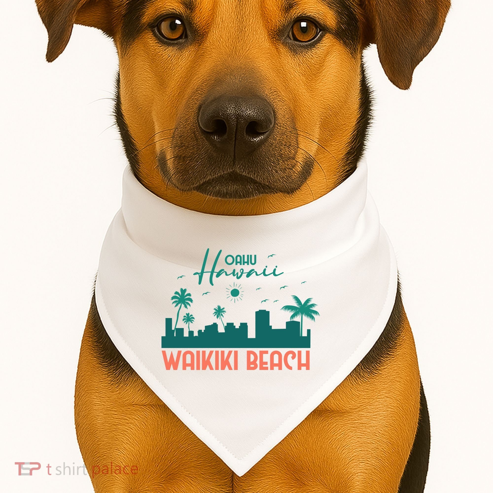 Waikiki Beach USA-Made Doggie Bandana