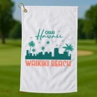 Waikiki Beach Golf Towel thumb 1