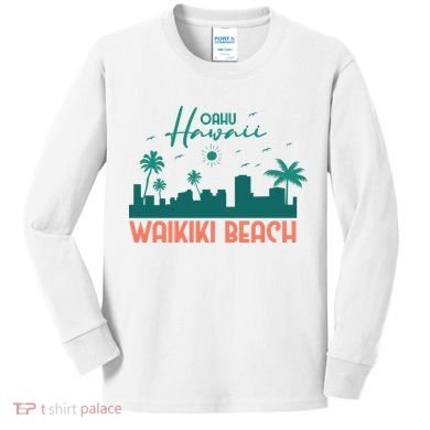 Waikiki Beach Kids Long Sleeve Shirt