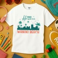 Waikiki Beach Kids T-Shirt thumb 3