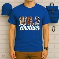 Wild Brother Zoo Born Two Be Wild Bgiftday Safari Jungle Animal Great Gift T-Shirt thumb 6