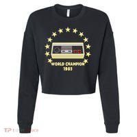 World Champion 1985 Retro Gaming Controller Gift Cropped Pullover Crew thumb 0