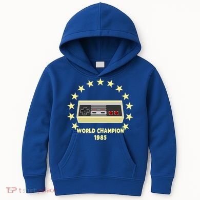 World Champion 1985 Retro Gaming Controller Gift Kids Hoodie