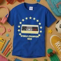 World Champion 1985 Retro Gaming Controller Gift Kids T-Shirt thumb 3