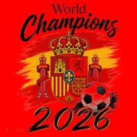 World Champions 2026 Spain Soccer Santa Hat thumb 1