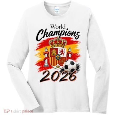World Champions 2026 Spain Soccer Women's Long Sleeve Shirt