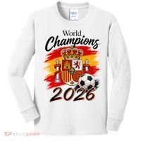 World Champions 2026 Spain Soccer Kids Long Sleeve Shirt thumb 0