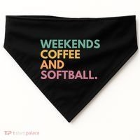 Weekends Coffee And Softball Softball Mama Meaningful Gift USA-Made Doggie Bandana thumb 0