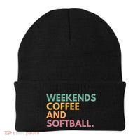 Weekends Coffee And Softball Softball Mama Meaningful Gift Beanie thumb 0