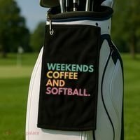 Weekends Coffee And Softball Softball Mama Meaningful Gift Golf Towel thumb 2