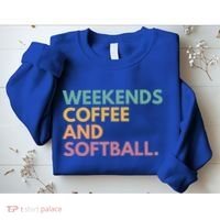 Weekends Coffee And Softball Softball Mama Meaningful Gift Sweatshirt thumb 2