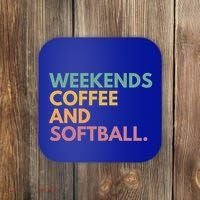 Weekends Coffee And Softball Softball Mama Meaningful Gift Coaster thumb 0