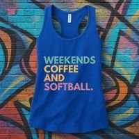Weekends Coffee And Softball Softball Mama Meaningful Gift Women's Tank Top thumb 3