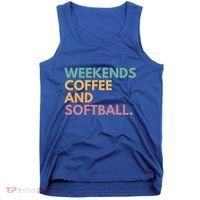 Weekends Coffee And Softball Softball Mama Meaningful Gift Tank Top thumb 0